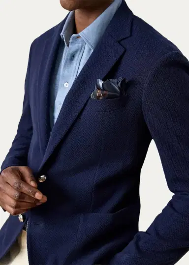 Ralph Lauren Purple Label Men's Cashmere and Silk Chevron Jacquard Blazer | Thumbnail 5