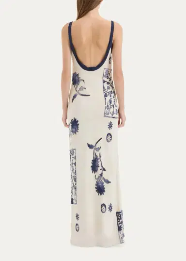 SIR. Phillipa Stamp-Print Maxi Slipdress | Thumbnail 3 SIR. Phillipa Stamp-Print Maxi Slipdress | Thumbnail 3