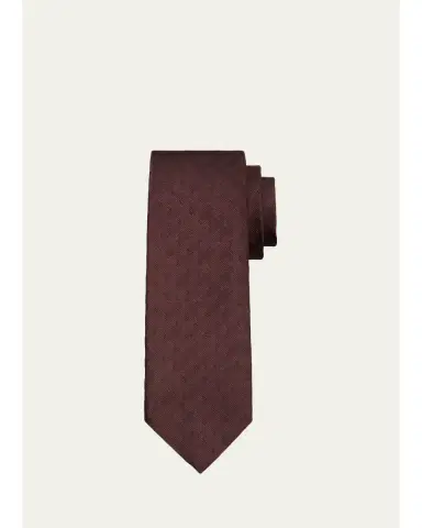 Tom Ford Men's Tonal Houndstooth Silk Tie | Thumbnail 1