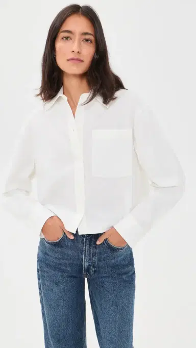 Anine Bing Scott Cropped Shirt | Thumbnail 2 Anine Bing Scott Cropped Shirt | Thumbnail 2