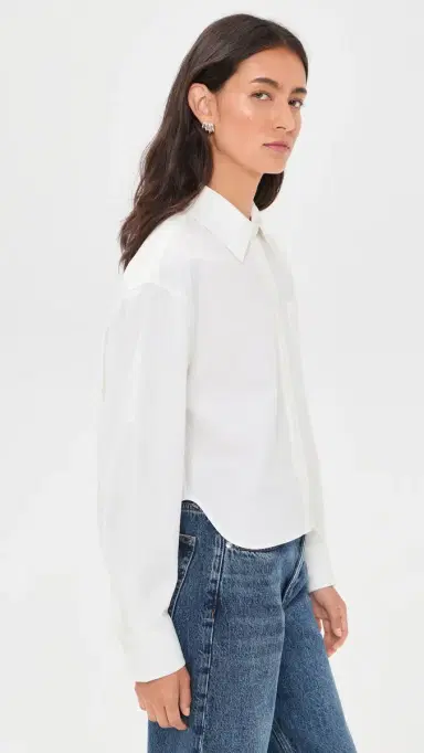 Anine Bing Scott Cropped Shirt | Thumbnail 4 Anine Bing Scott Cropped Shirt | Thumbnail 4