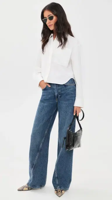 Anine Bing Scott Cropped Shirt | Thumbnail 5 Anine Bing Scott Cropped Shirt | Thumbnail 5