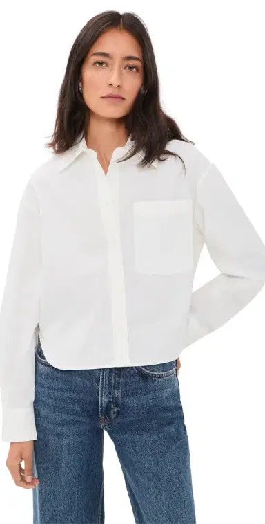 Anine Bing Scott Cropped Shirt | Thumbnail 1 Anine Bing Scott Cropped Shirt | Thumbnail 1