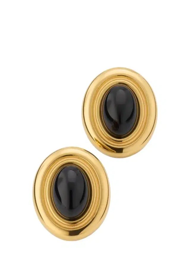 Heaven Mayhem Prize 18K Gold Plated Earrings, Black