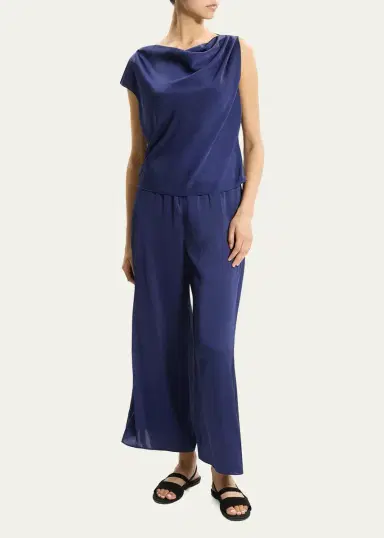 Theory Cowlneck Satin Blouse | Thumbnail 2