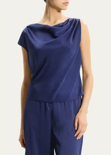 Theory Cowlneck Satin Blouse | Thumbnail 4