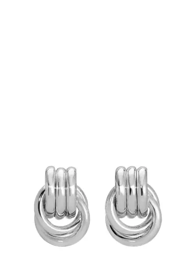 Heaven Mayhem Baby Knot Earrings, Silver | Thumbnail 1