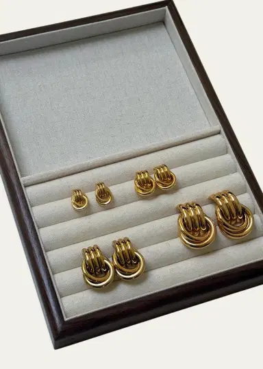 Heaven Mayhem Baby Knot Earrings, Gold | Thumbnail 3