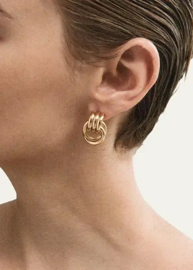 Heaven Mayhem Baby Knot Earrings, Gold | Thumbnail 4