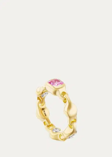 Uniform Object 18K Supernova Ring with Diamonds and Gemstone | Thumbnail 2