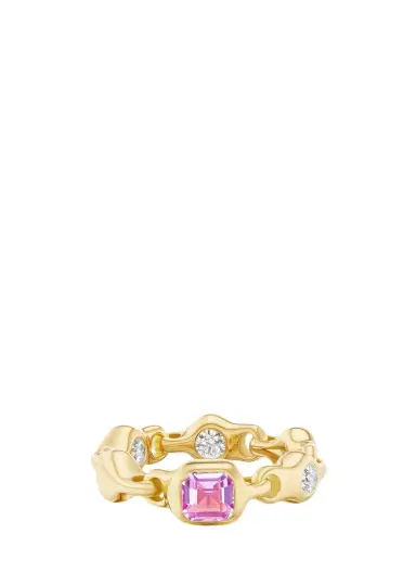 Uniform Object 18K Supernova Ring with Diamonds and Gemstone | Thumbnail 3