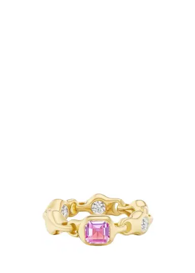 Uniform Object 18K Supernova Ring with Diamonds and Gemstone | Thumbnail 1