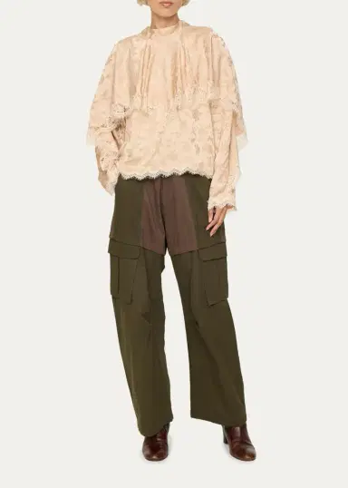 Sea Shay Long-Sleeve Lace Blouse | Thumbnail 2