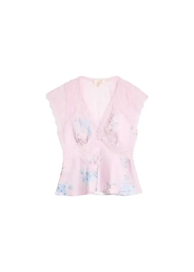 LoveShackFancy Verelle Floral Satin Top