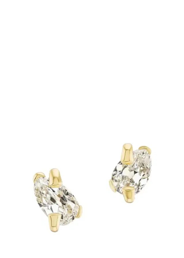 Uniform Object 18K Mantle Stud Earrings with Pear Diamonds