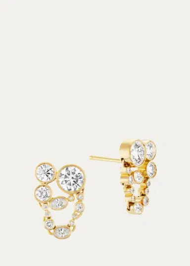 Uniform Object 18K Metal Web Earrings with Diamonds | Thumbnail 3