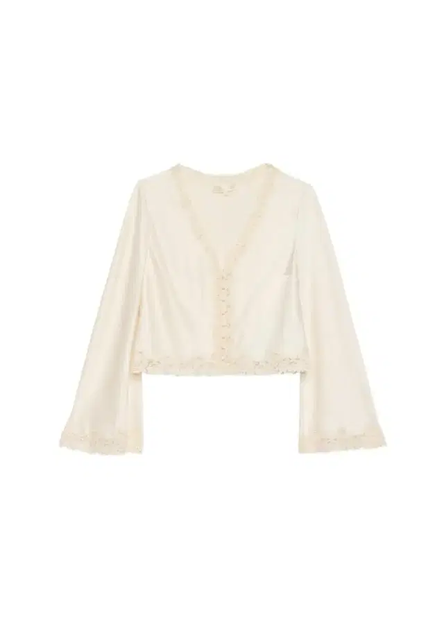 LoveShackFancy Fioretta Lace-Trim Satin Top