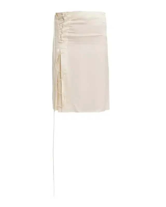 FERRAGAMO Lace-Up Satin Knee-Length Skirt