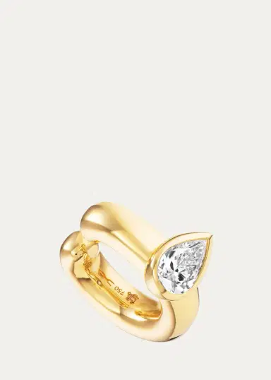 Uniform Object 18K Stem Ear Cuff with Pear Diamond, Single | Thumbnail 3 Uniform Object 18K Stem Ear Cuff with Pear Diamond, Single | Thumbnail 3