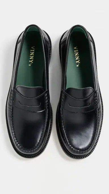 Vinny's Yardee Moccasin Loafers Black Polido Leather | Thumbnail 4