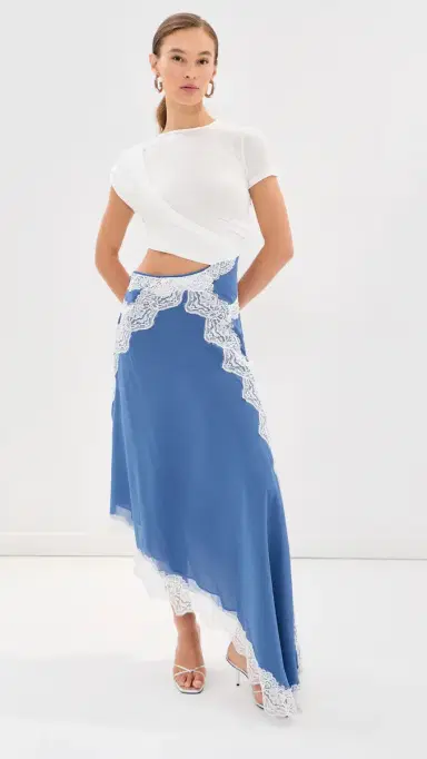 Christopher Esber Verve Twisted Tee Silk Dress Azurite/White | Thumbnail 2