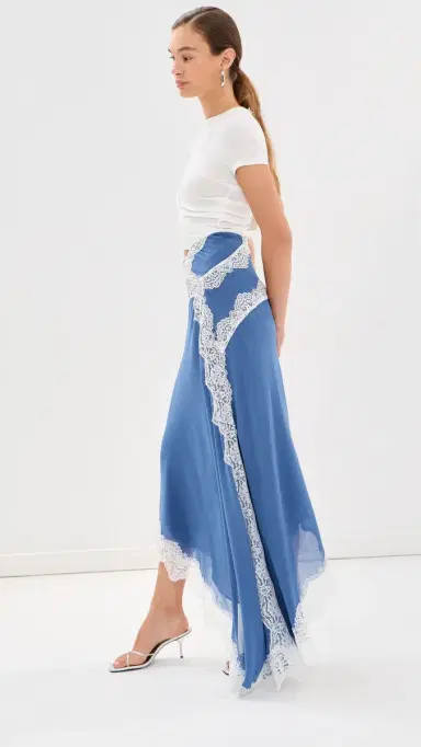 Christopher Esber Verve Twisted Tee Silk Dress Azurite/White | Thumbnail 4