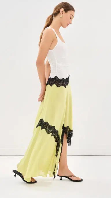 Christopher Esber Cutaway Lace Gathered Tank Silk Dress | Thumbnail 4 Christopher Esber Cutaway Lace Gathered Tank Silk Dress | Thumbnail 4