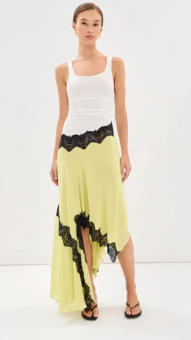Christopher Esber Cutaway Lace Gathered Tank Silk Dress | Thumbnail 5 Christopher Esber Cutaway Lace Gathered Tank Silk Dress | Thumbnail 5