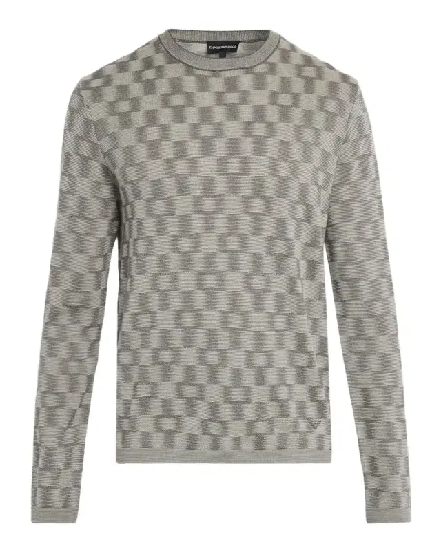Emporio Armani Men's Geometric Wool Basketweave Sweater