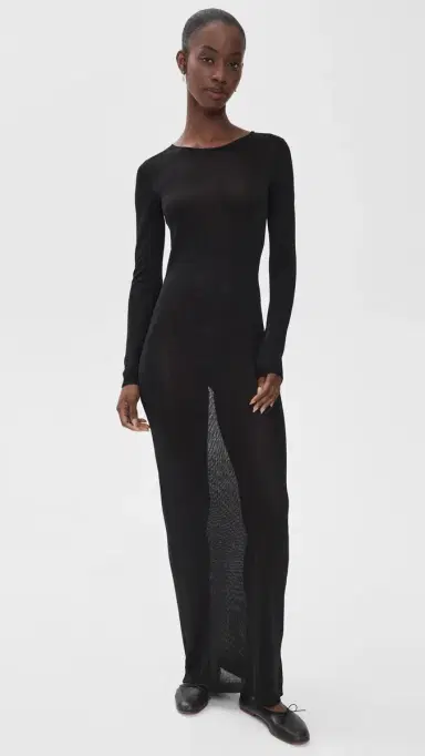 LIONESS Pacific Maxi Dress Onyx | Thumbnail 2