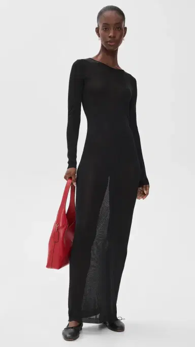 LIONESS Pacific Maxi Dress Onyx | Thumbnail 5