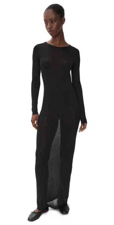 LIONESS Pacific Maxi Dress Onyx | Thumbnail 1