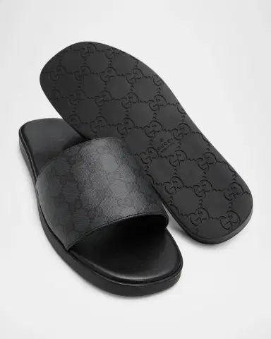 Gucci Men's GG Coated Canvas Slides | Thumbnail 5