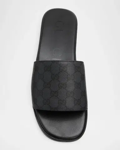 Gucci Men's GG Coated Canvas Slides | Thumbnail 6