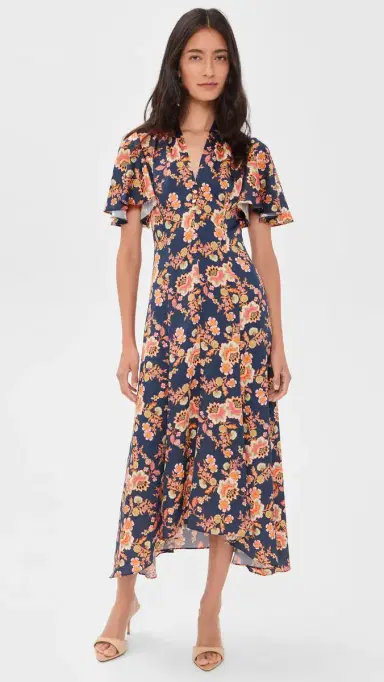 Shoshanna Cinnie Dress Navy Multi | Thumbnail 2 Shoshanna Cinnie Dress Navy Multi | Thumbnail 2