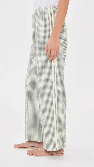 DONNI. The Cotton Gingham Stripe Crop Pants Dill | Thumbnail 4 DONNI. The Cotton Gingham Stripe Crop Pants Dill | Thumbnail 4