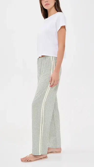 DONNI. The Cotton Gingham Stripe Crop Pants Dill | Thumbnail 5 DONNI. The Cotton Gingham Stripe Crop Pants Dill | Thumbnail 5