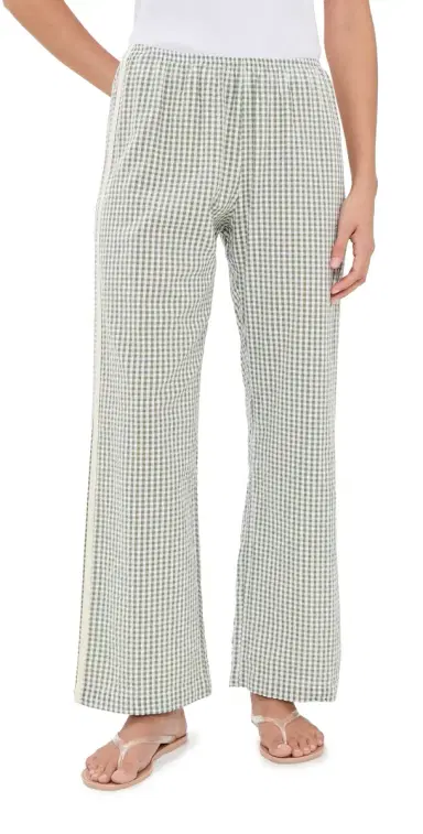 DONNI. The Cotton Gingham Stripe Crop Pants Dill | Thumbnail 1 DONNI. The Cotton Gingham Stripe Crop Pants Dill | Thumbnail 1