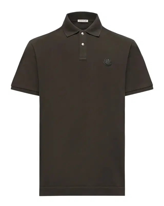 Moncler Men's Leather Logo Patch Cotton Pique Polo Shirt