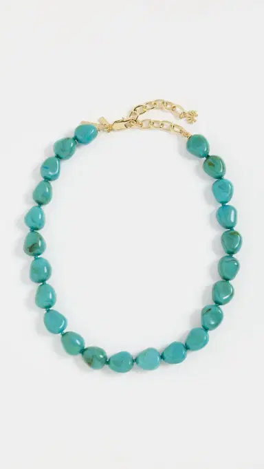 Lele Sadoughi Baroque Turquoise Collar Necklace Turquoise One Size | Thumbnail 2