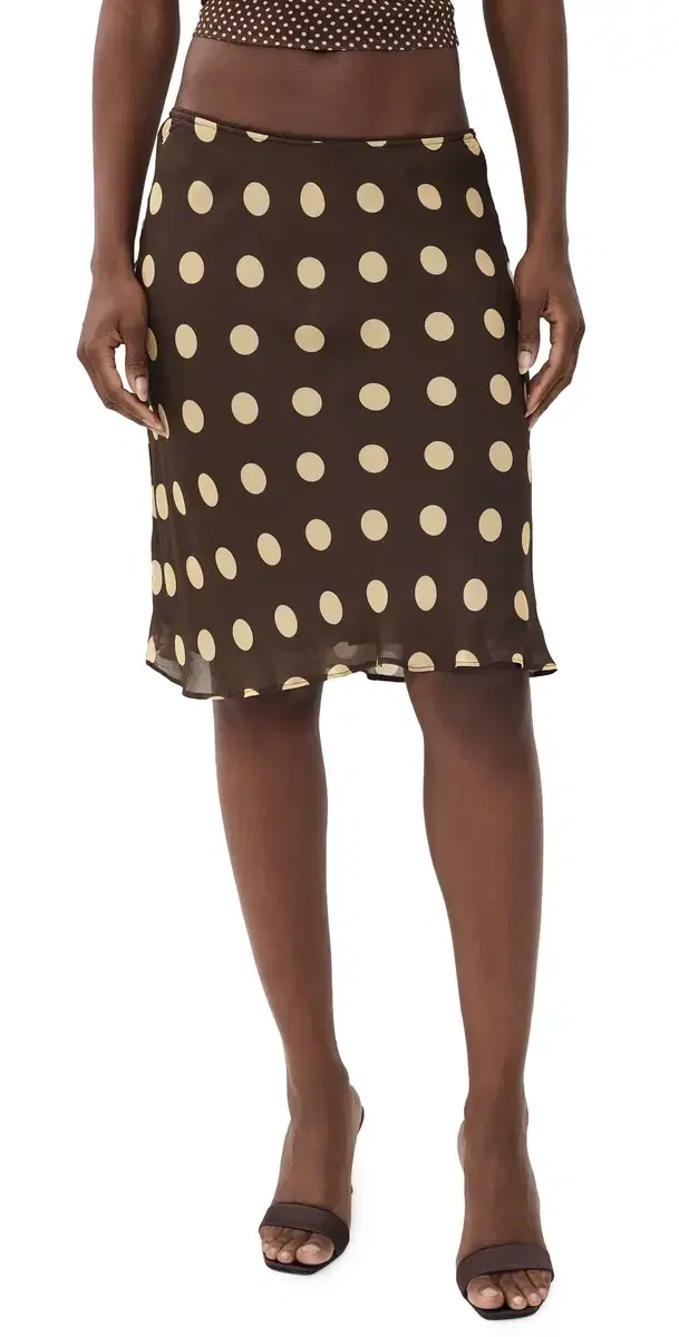 With Jean Penny Skirt Yellow Dot