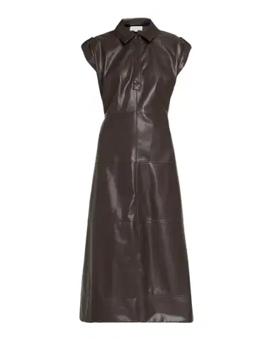 TANYA TAYLOR Shivi Faux-Leather Midi Dress | Thumbnail 1