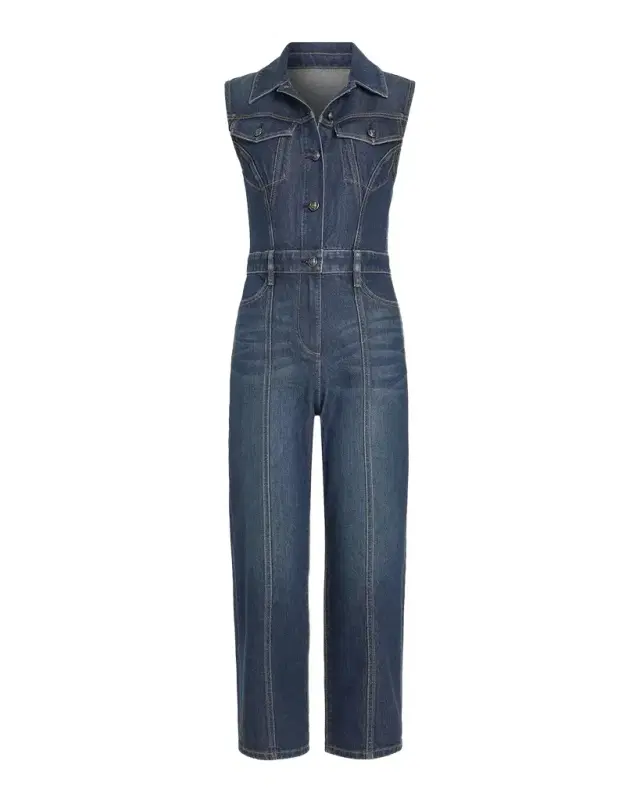 Ramy Brook Jessie Cropped Denim Jumpsuit