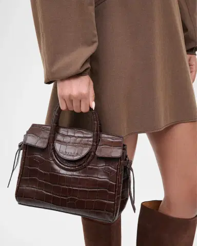 STAUD Maude Mini Croc-Embossed Carryall Crossbody Bag | Thumbnail 2