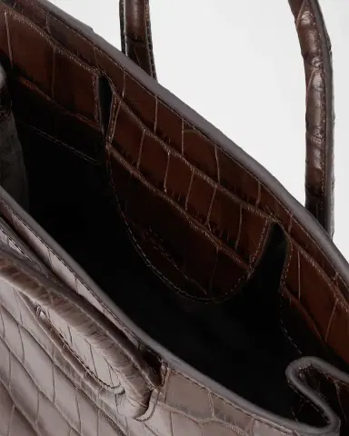 STAUD Maude Mini Croc-Embossed Carryall Crossbody Bag | Thumbnail 3