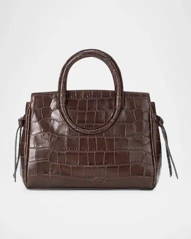 STAUD Maude Mini Croc-Embossed Carryall Crossbody Bag | Thumbnail 6