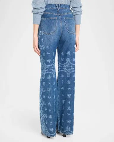 Veronica Beard Taylor High-Rise Wide-Leg Jeans | Thumbnail 3