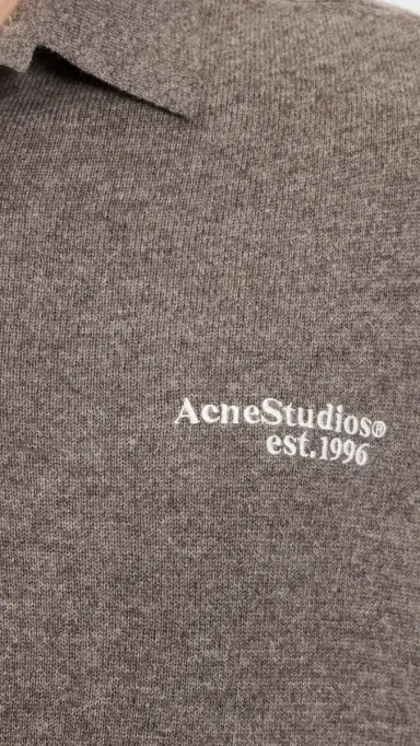 Acne Studios Kluxey Light Polo Wool Sweater Brown Melange | Thumbnail 6 Acne Studios Kluxey Light Polo Wool Sweater Brown Melange | Thumbnail 6