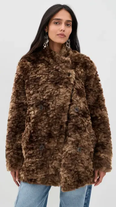 Isabel Marant Étoile Faux Fur Jya Coat Brown | Thumbnail 2