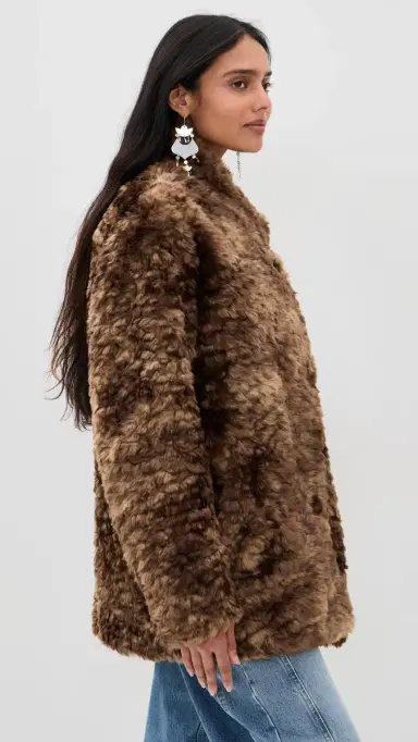 Isabel Marant Étoile Faux Fur Jya Coat Brown | Thumbnail 4